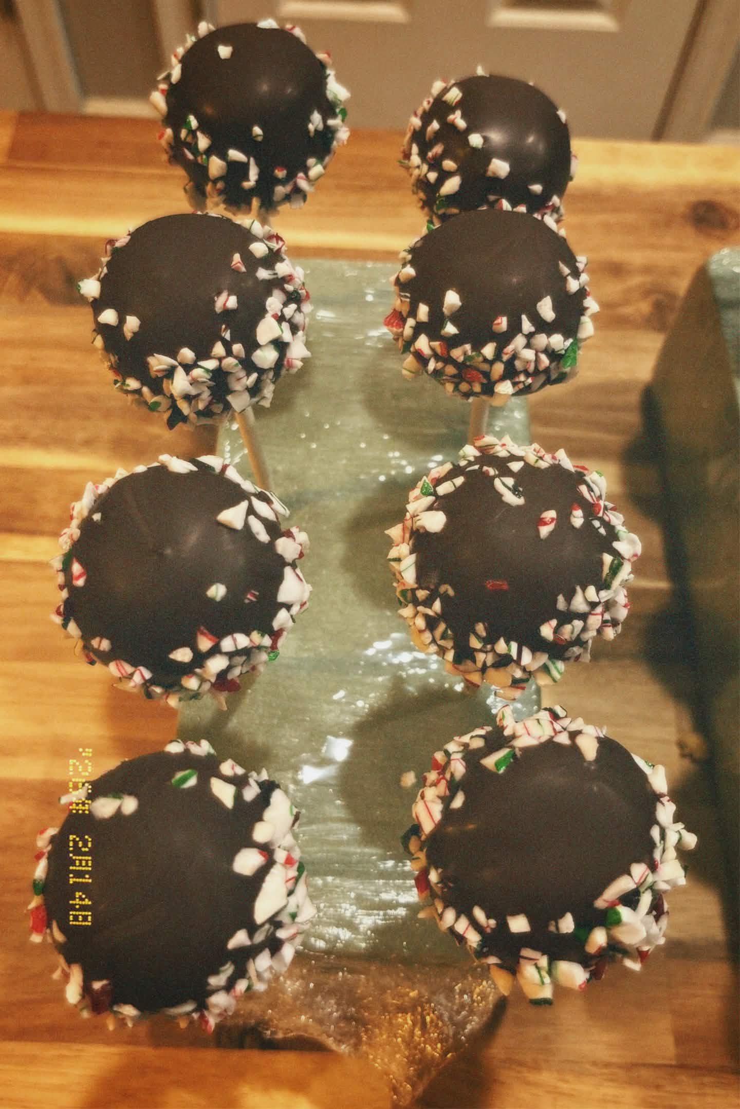 Peppermint candy cane cake pops