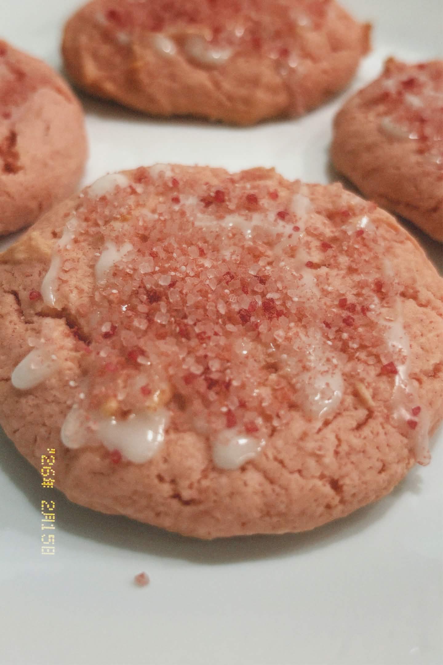 Strawberry Shortcake frosted cookies by Riley